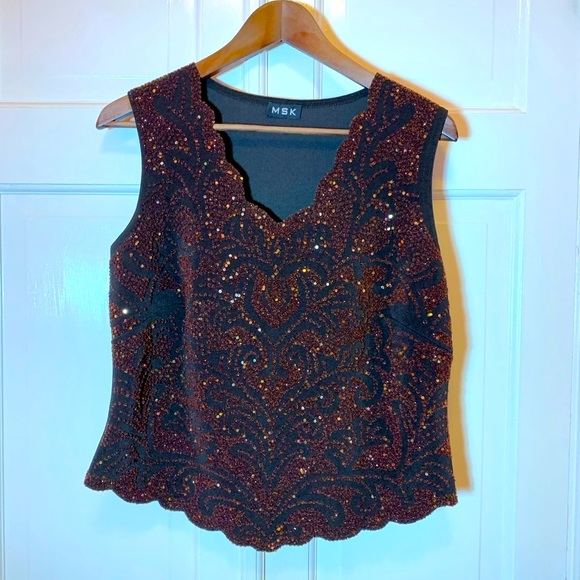 MSK Embellished/Sequin Beaded Formal Top - Picture 4 of 6